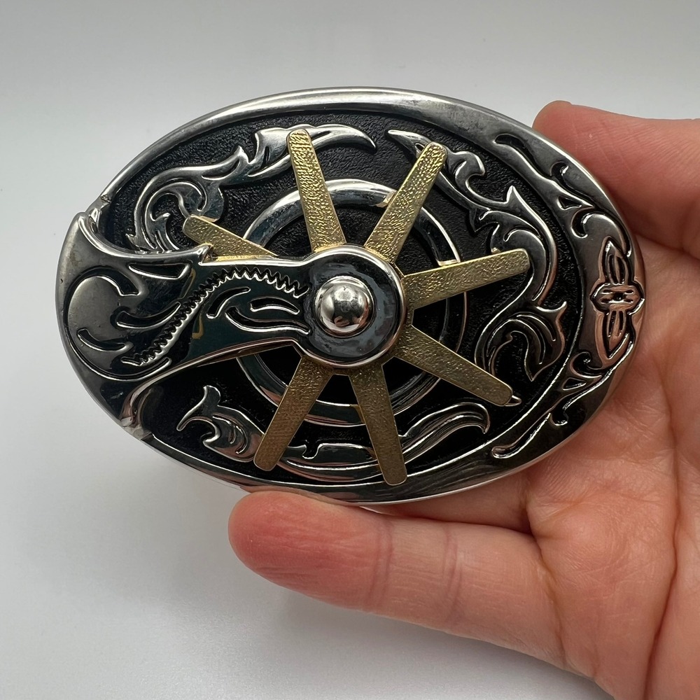 Western Cowgirl Spur Belt Buckle Gold Silver Boot Ranch Farm Rodeo Style Women